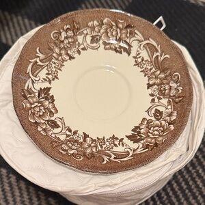 Royal Staffordshire STRATFORD STAGE Brown Transferware 5 3/4” Saucer